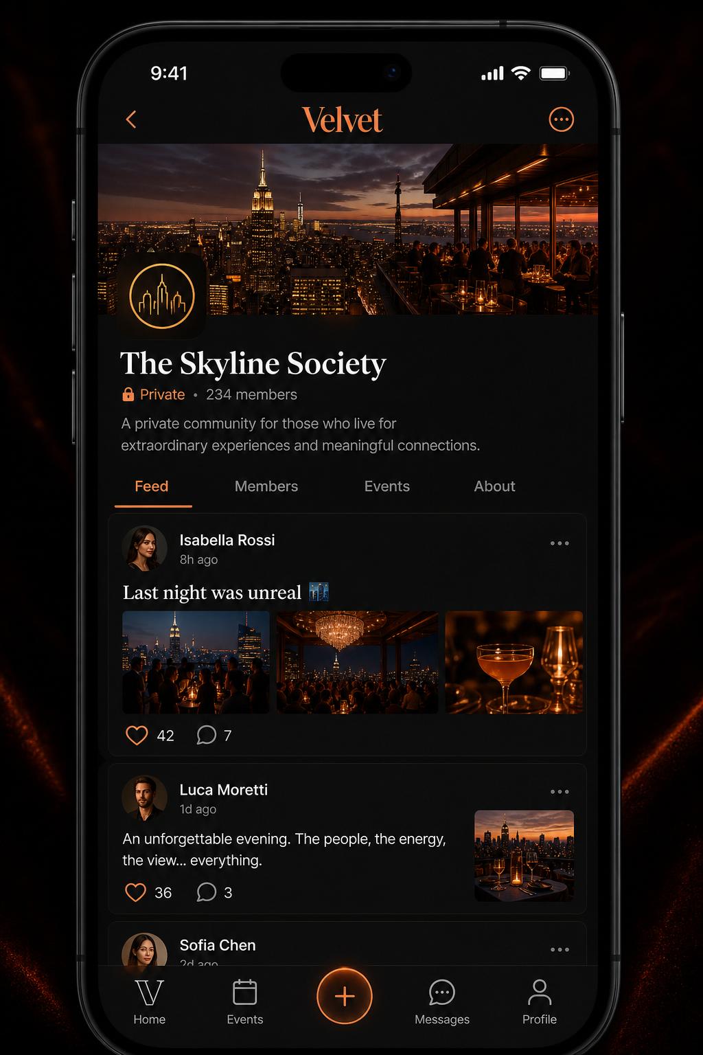 Communities — Velvet app screen